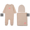 Mema Knits Baby Blush - Neon Pink Cherry Embroidered Cherry Three Piece Set