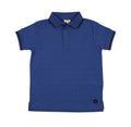 Lil Legs Textured Sports Polo Ss 8Y-16Y - Electric Blue