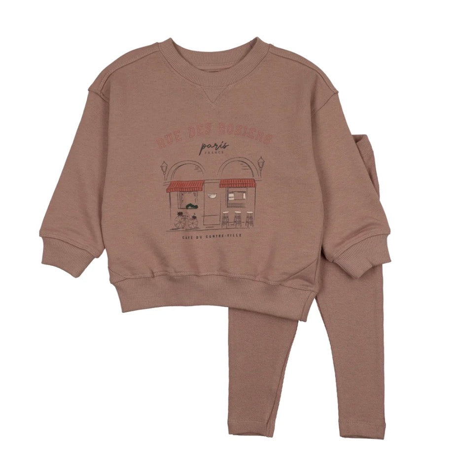 Analogie Dried Rose Cafe Girl Sweatshirt Set