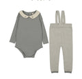 Lilette Two Tone Knit Suspender Set Long - Light Blue