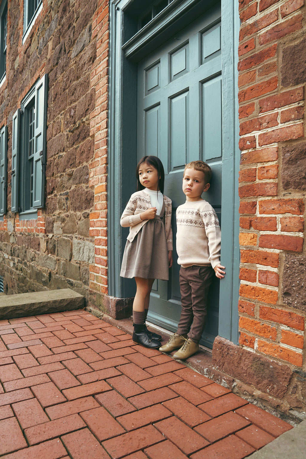 Looms Taupe Fair Isle Collection Kids Pants