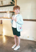 Le Bourdon light blue checked pocket blazer
