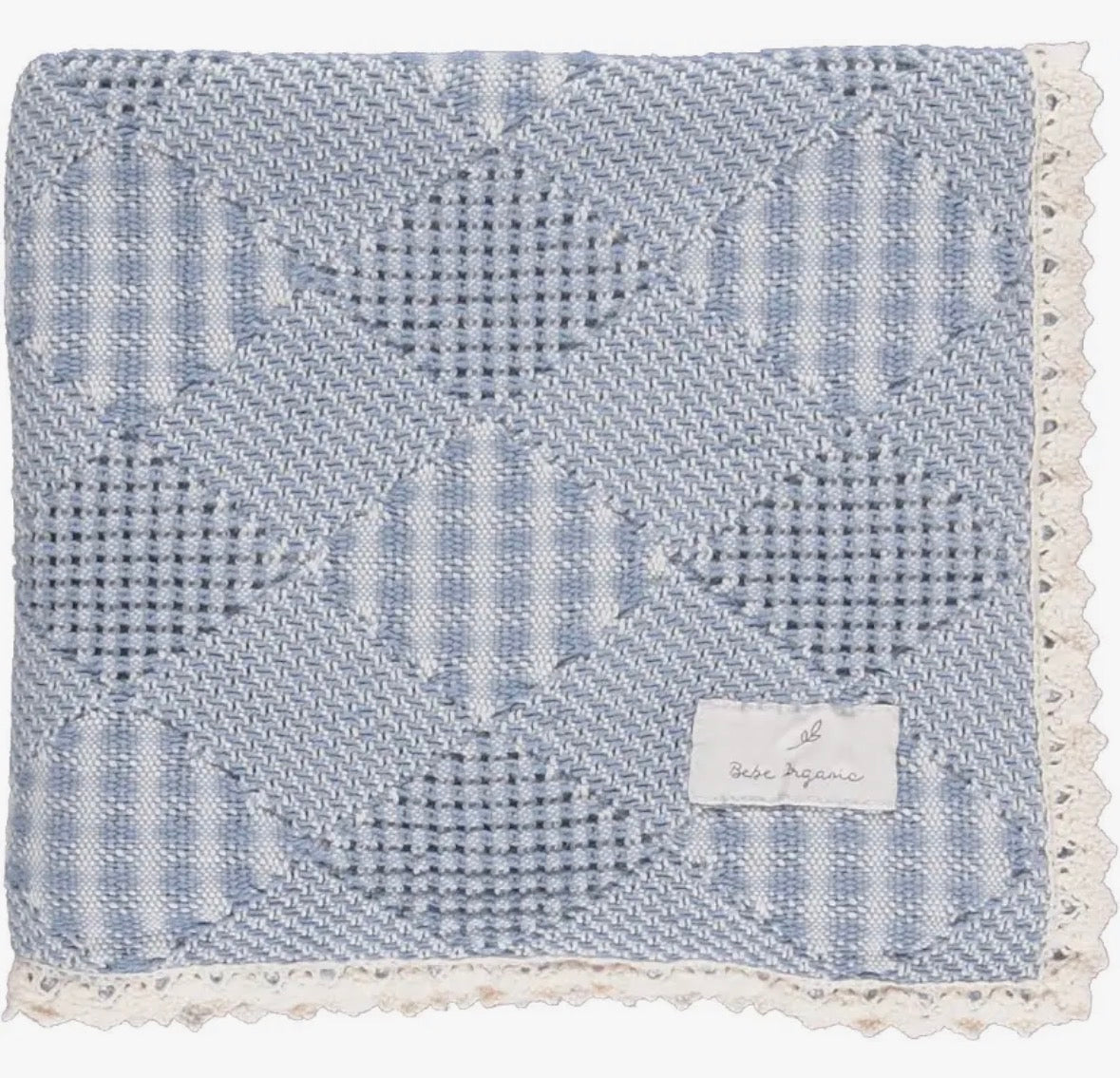Bebe Organic Plaid Blanket, Blue