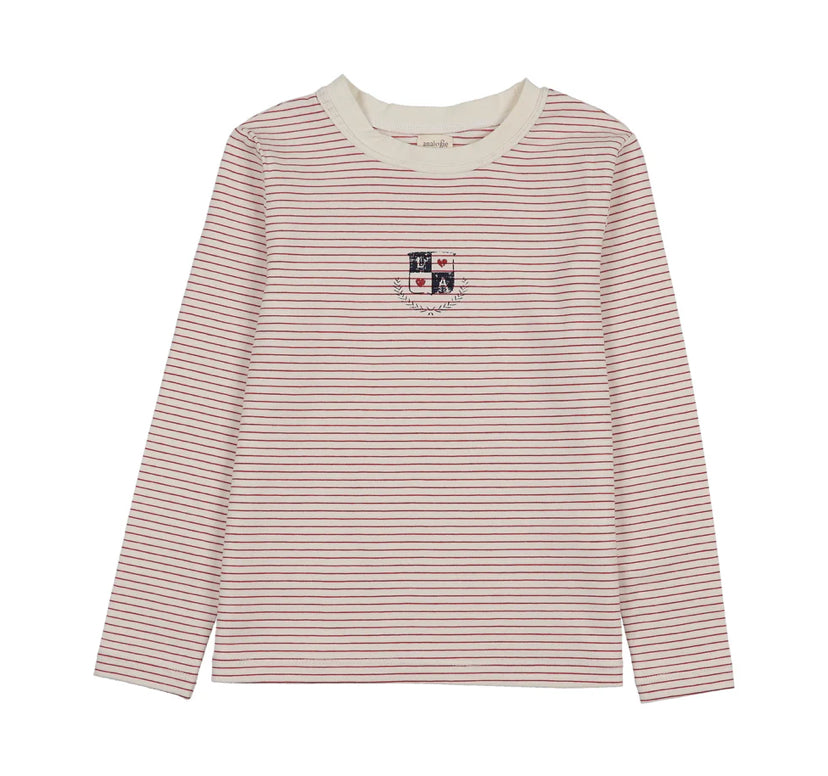 Analogie Denim City Girls Long Sleeve Tee - Red Stripe