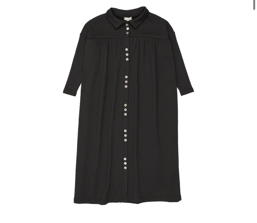 Little Legs Black Button Front Maxi Dress