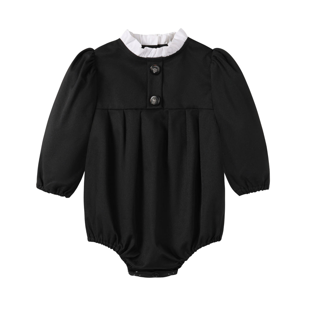 Nounelle Black Taffeta Romper