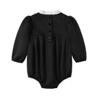 Nounelle Black Taffeta Romper