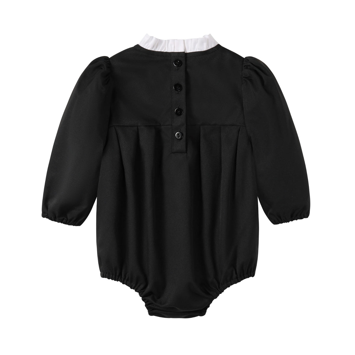 Nounelle Black Taffeta Romper