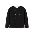 Nounelle Black Knit Double Breasted Sweater