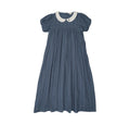 Lil Legs Embroidered Collar Maxi Short Sleeve - Off Blue
