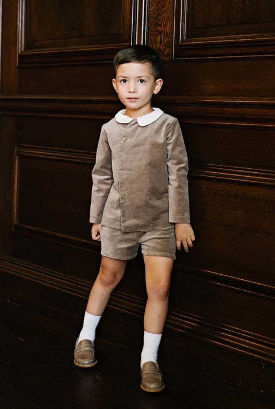 Analogie Misty Oat Velvet Shorts