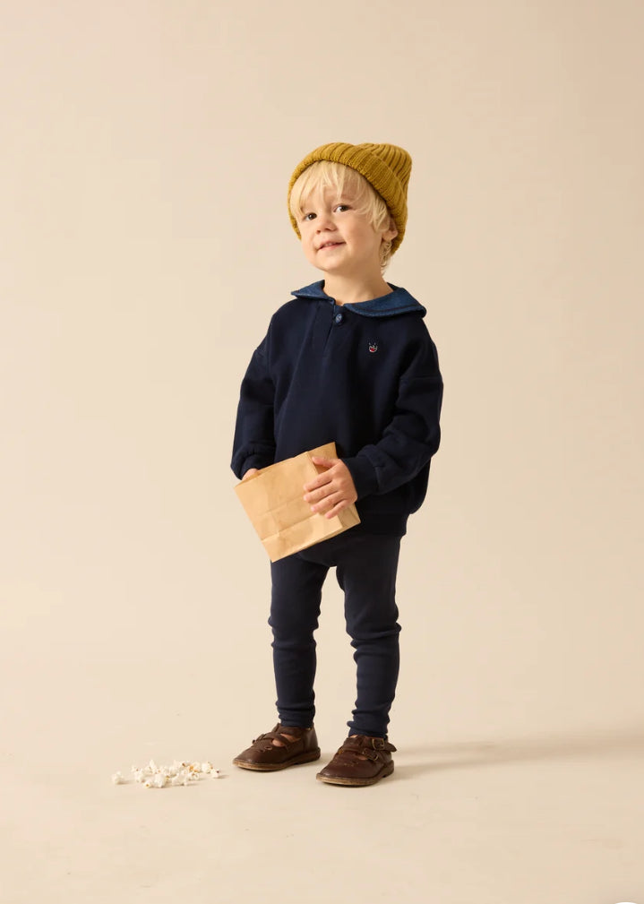 Analogie Navy Sweet Campaign Boys Embroidered Sweatshirt