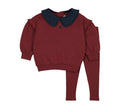 Analogie Vintage Red Sweet Campaign Toddler Ruffle Sweatshirt Set