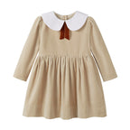 Nounelle Crushed Velour Tan Tie Dress