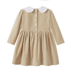Nounelle Crushed Velour Tan Tie Dress