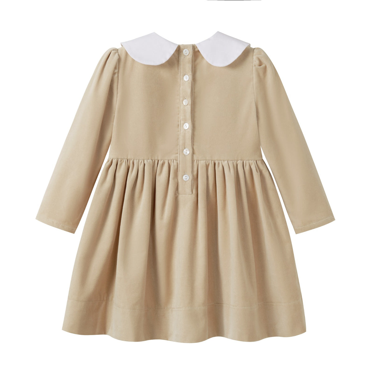Nounelle Crushed Velour Tan Tie Dress