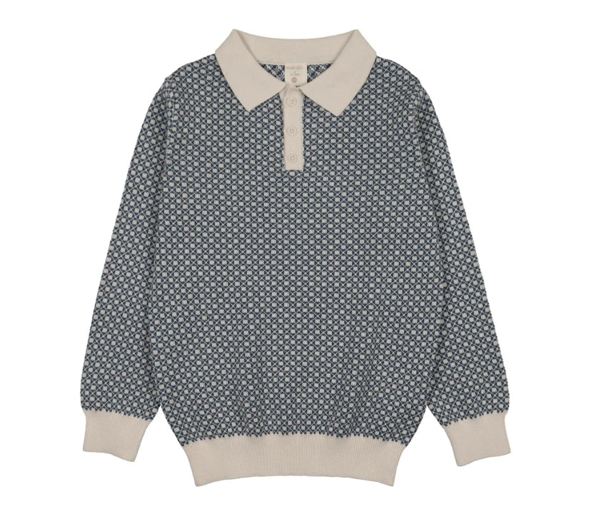 Analogie Dried Blu/Crprt Heirloom Knits Boys Collared Sweater