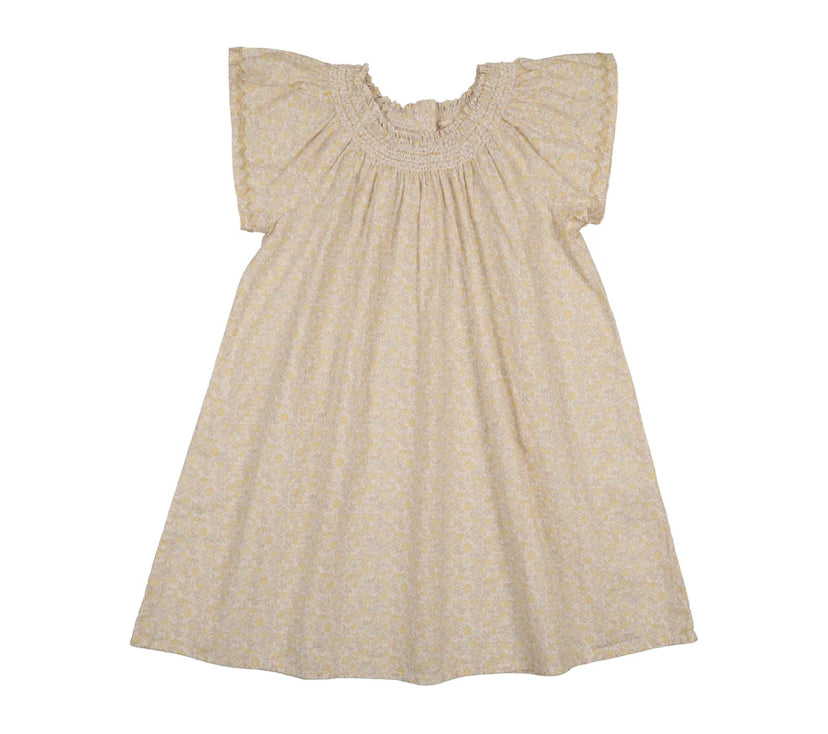 Analogie Sunny Blossoms Flutter Dress - Yellow