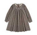 Analogie Oxford Tan Prin Home Garden Laced Trimmed Dress
