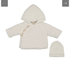 Mema Knits Winter White Corduroy Jacket + Knitted Beanie