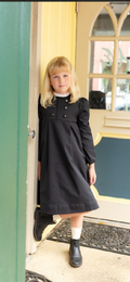 Nounelle Black Taffeta Double Breasted Dress
