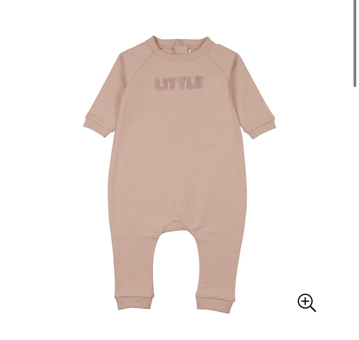 Mema Knits Pale Rose Sherpa Wordart Jumpsuit