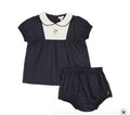 Lil Legs Bib Toddler Set - Navy