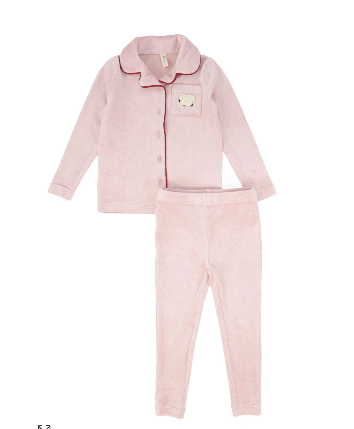 Baby Jolee Velour Sheep Lounge Set- Pink