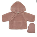 Mema Knits Pale Rose Sherpa Jacket + Knitted Beanie