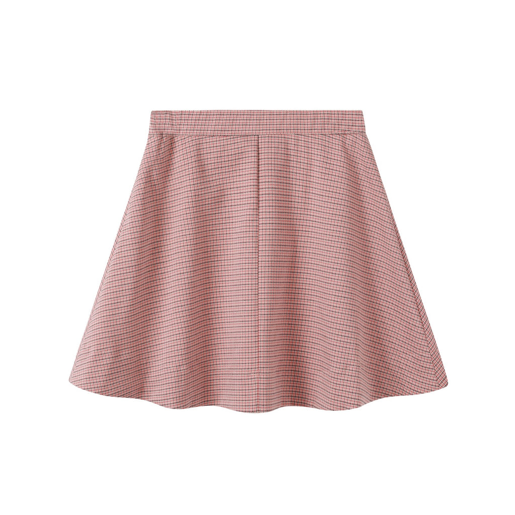 Nounelle Houndstooth Pink Skirt