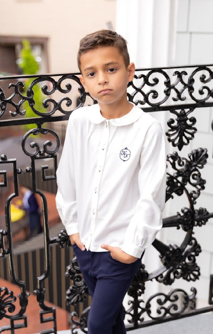 Nounelle Boy White Logo Shirt