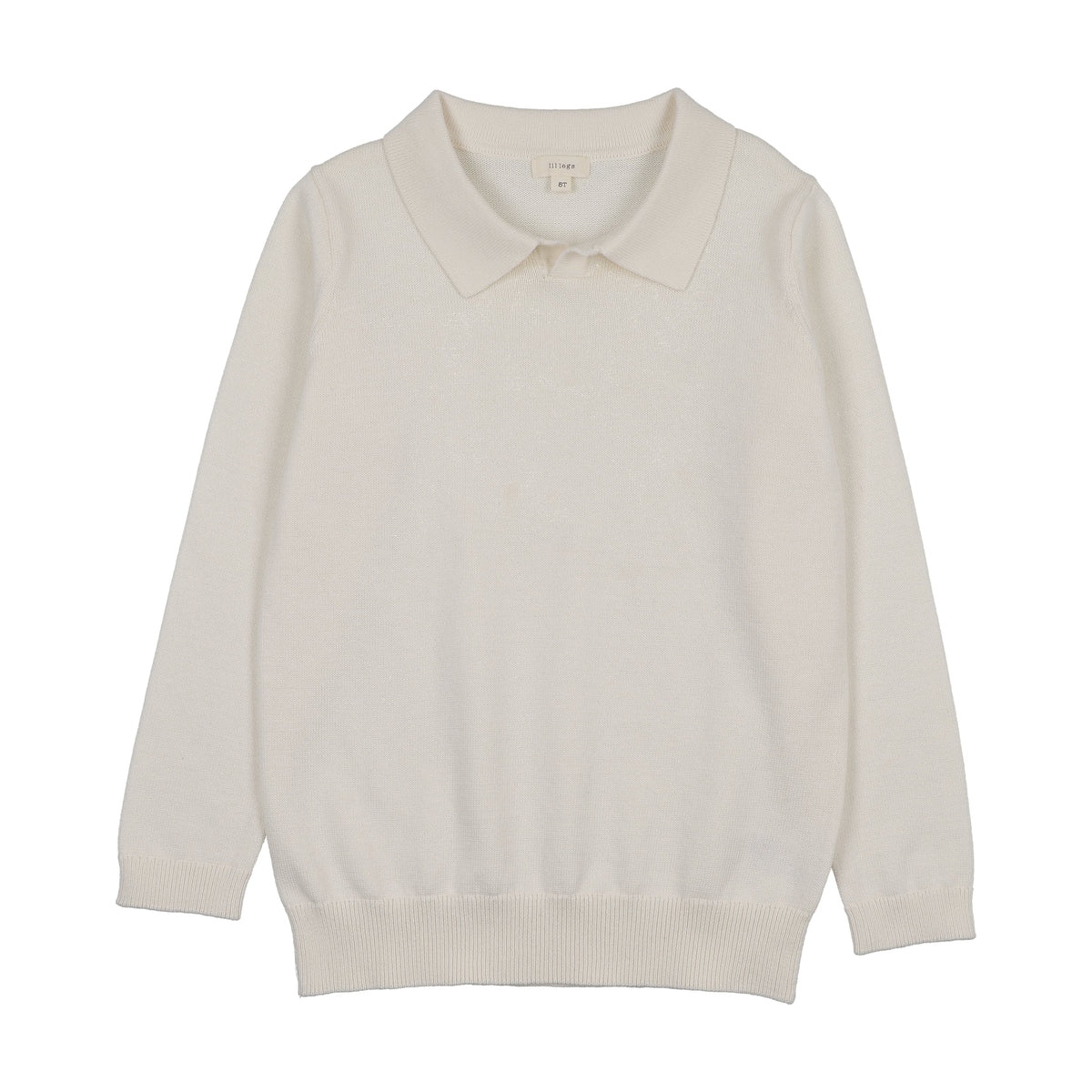 Little Legs Off White Knit Polo Long Sleeve
