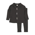 Little Legs Black Button Front Lounge Set