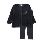 Little Legs Velour Crest Lounge Set