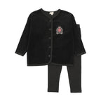 Little Legs Velour Crest Lounge Set