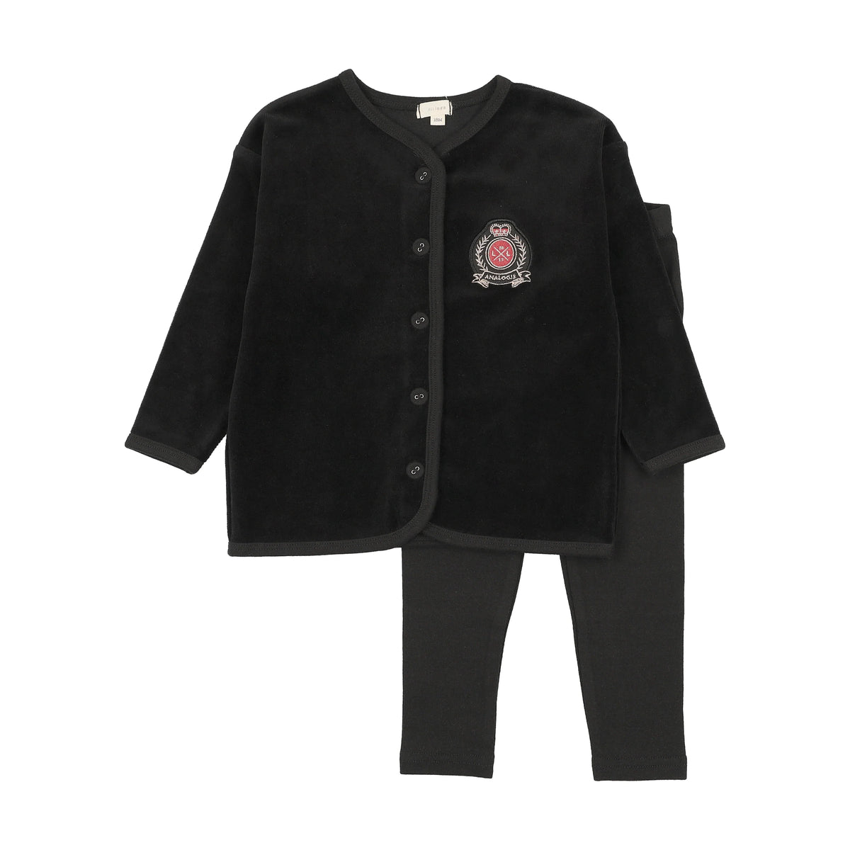 Little Legs Velour Crest Lounge Set