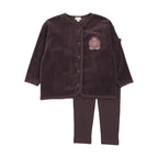 Little Legs Velour Crest Lounge Set