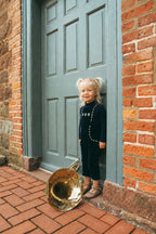 Looms Navy Embroidered Trim Collection Overalls